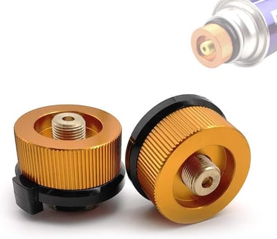 Daity 2 stuks BBQ-barbecue-stekker - gas - gaspatronen - camping-kacheladapter voor picknick- en buitenkooktoestellen (oranje)