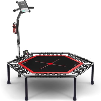 Fitness Trampoline - Rebounder Springtrainer - Functionele Fitnesstraining - Inklapbaar Frame - 150 kg Max Gewicht - Zwart