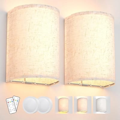 Dimbare Led-wandlamp voor binnen met afstandsbediening - 2 stuks, draadloze lamp met 3 kleurmodi voor woonkamer, slaapkamer, hal