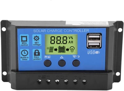 Zonnepaneel Laadregelaar met LCD Display - 12V/24V PWM voor Accu's