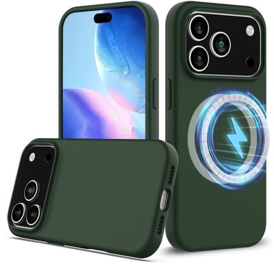 Lunso Geschikt voor iPhone 17 Pro Max hoesje - Flexibel siliconen Backcover met magnetisch - Groen