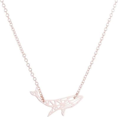 24/7 Jewelry Collection Origami Walvis Ketting - Rosé Goudkleurig