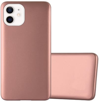 Cadorabo Hoesje geschikt voor Apple iPhone 12 MINI in METALLIC ROSE GOUD - Beschermhoes gemaakt van flexibel TPU silicone Case Cover