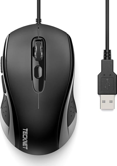 StayPowered Muis - Perfecte combinatie van precisie en comfort - 3600 DPI - 6 Knoppen - Ergonomisch ontwerp - USB Plug & Play - Voor Laptop/PC/Mac - Hoge Duurzaamheid - Brede Compatibiliteit - Zwart - Levering Sneller dan Aangegeven!