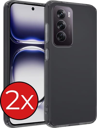 Hoesje - 2 Stuks - Geschikt voor OPPO Reno 12 - Sterk & Shockproof - Telefoonhoes - Back Cover - Case Siliconen - Telefoon Hoes - Transparant