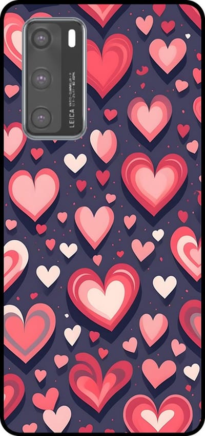 Smartphonica Telefoonhoesje Geschikt voor Huawei P40 met Hartjes Opdruk - TPU Backcover Case With Heart Design geschikt voor Huawei P40