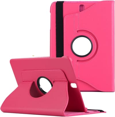 Draaibaar Hoesje - Rotation Tabletcase - Multi stand Case Geschikt voor: Samsung Galaxy Tab 4 8.0 Case SM-T330, T331 SM-T335 - 8 inch - Donkerroze