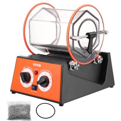 VEVOR Polijsttrommel Sieraden Polijstmachine 5 kg, Roterende Trommel Oppervlakte Polijstmachine 60 W, Sieraden Polijst Roterende Trommel Verstelbare Tijd & Snelheid Polijstmachine Kogelmolen, voor Goud, Zilver etc.