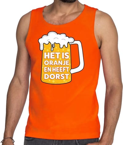 Het is oranje en heeft dorst tanktop - mouwloos shirt oranje heren - Oranje kleding S