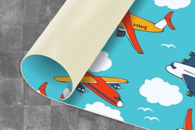Keukenloper - Loper keuken - Patronen - Vliegtuig - Wolk - Lucht - 180x60 cm - Keukenloper vinyl