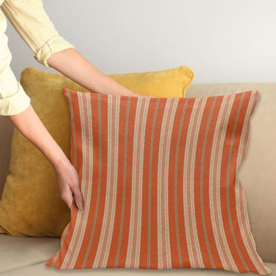 ABAKUHAUS – Kussenhoes 50x50 cm – Verbrand Oranje Beige – Dubbelzijdig