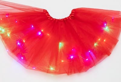 Lichtgevend LED - Rokje - Tutu - Volwassen - Rood - Met Gekleurde RGB Verlichting