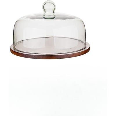Taartdisplaystandaard Fruitbord met Deksel Voedsel Glazen Deksel Transparante Display Taartbord Desserts Schaal Bestek Keukengerei white