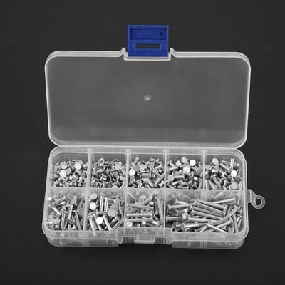 Dailygoods- Klinknagels Set - 450 Stuks - Platte Kop - Aluminium - Corrosieweerstand - Lengte 3 mm/20 mm - Stevige Structuur - Bevestigingsmaterialen