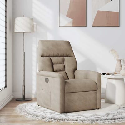 vidaXL - Fauteuil - verstelbaar - microvezelstof - taupe
