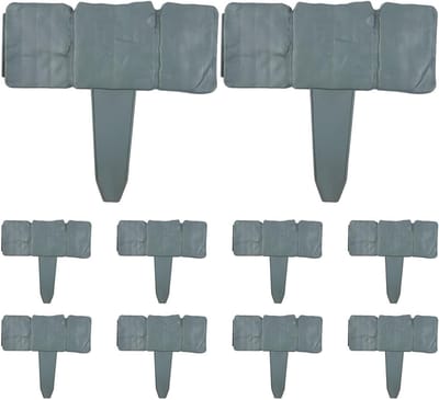 Tuinborder Set - Gazonrand Flexibel - Tuin Duidelijk Scheiden - Geen Graafwerk Nodig - 10 Stuks 25x23cm - Grijs