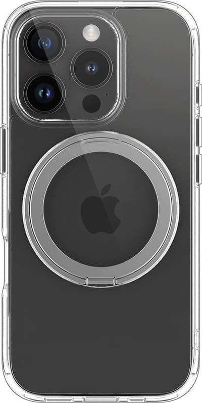 Casify 360° verstelbaar Kickstand Hoesje geschikt voor MagSafe iPhone 16 Pro Hoesje - Transparant