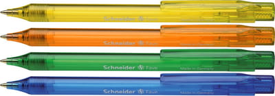 Schneider balpen - Fave - 4 stuks op blister - penpunt M - S-73040