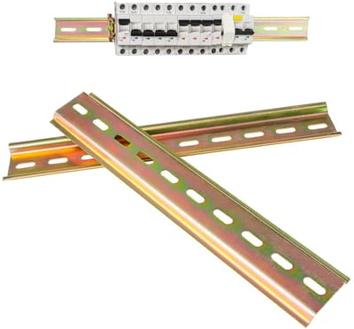 3 Stuks DIN Rail Elektrische Connector voor Verdeeldoos Installatie - Aluminium Kleur Staal, 35mm Breed, 200mm Lang, 7.5mm Hoog - Ideaal voor Elektrische Verbindingen en Installaties