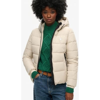 Superdry Hooded Sports Puffer Winterjas Dames - Maat S (36)