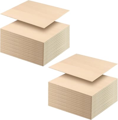 Houten Platen - Multiplex Vellen - Hobby en Knutselen - Gladde Textuur - 10x10cm 2mm - Houtkleur