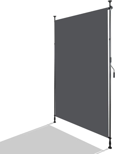 Wishdor Verticale Buitenzonwering - Uitschuifbaar En In Hoogte Verstelbaar - Voor Balkon En Terras - Polyester Met PU-Coating - Donkergrijs - 220-310 Cm