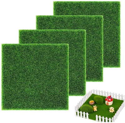 Dailygoods- Kunstgrastapijt Natuurlijk Uitzicht - Miniatuur Tuindecoratie - Onderhoudsvriendelijk - Duurzaam - Flexibel in Gebruik - 15 x 15 cm - Miniatuurtuin