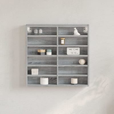 vidaXL - Vitrinekast - 60x8,5x58 - cm - bewerkt - hout - grijs - sonoma - eikenkleur