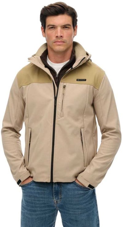 Superdry - Soft Shell Trekker Jas met Capuchon - Heren