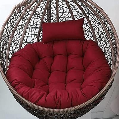 Hangstoel met standaard - Schommelstoel loungestoel - Binnen en buiten - Inclusief zacht kussen - 105 x 90 cm - Fuchsia