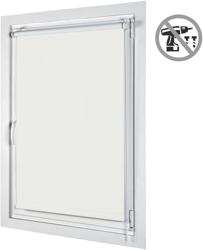 Storesdeco - Opaco EasyFix rolgordijn, rolgordijnen zonder boren Wit 45x180 cm