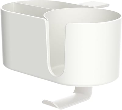Afneembare Bekerhouder - Bureau Accessoire - Bureau Organisatie - Met Koptelefoonhaak - 18 x 10 x 8 cm - Wit