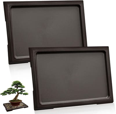 Dailygoods- Druppelbak 2 Stuks - Vocht Dienblad - Plant Drainaschaal - Wateropvangbak - Onderschotel Kunststof - Vierkant 40 cm - Plantenschotel