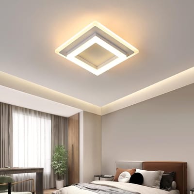 Haobosic - 24W LED Plafonnier - Moderne Vierkante Acryl Ontwerp - 2700LM 3000K Warm Wit Licht - Geschikt voor Slaapkamer, Salon, Hal, Studiekamer