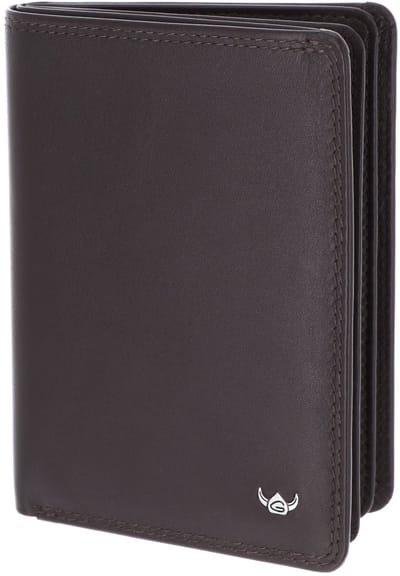 Golden Head Leren identiteitskaarthoesje Polo RFID Protect Ausweisetui mit Scheinfach 4476 Dunkelbraun donkerbruin