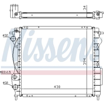 Radiator, motorkoeling NISSENS 63968A