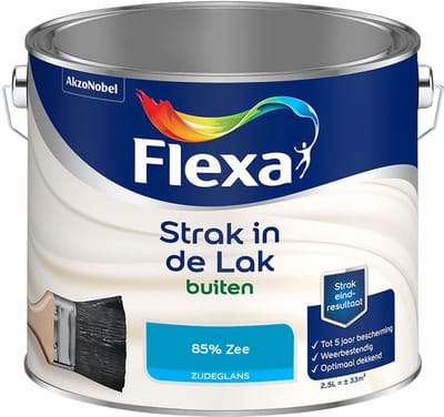 Flexa - Strak In De Lak Buitenlak Zijdeglans - 85% Zee - Mengverf - 2,5 L