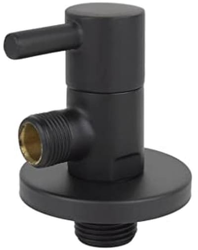 Hoekventiel met 1/4 Omwenteling en PN 16 Bar, Zwart, Verkrijgbaar in 1/2" x 3/8" en 1/2" x 1/2"
