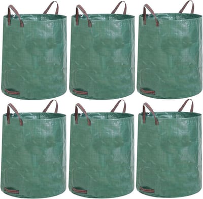 6-pack herbruikbare tuinafvalzakken 72 gallons met handgrepen - stevige afvalzakken voor tuin en zwembad