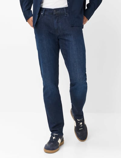 Brax Heren Jeans  Style CHUCK DARK BLUE USED, denim donkerblauw, maat 33/32