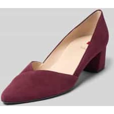 Pumps van leer met blokhak