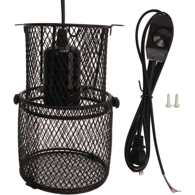 Protection de lampe chauffante pour reptile Éviter les brûlures Rétractable Couvercle en maille pour lampe chauffante pour reptile Protecteur de chaleur avec