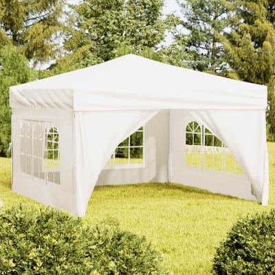 vidaXL - Partytent - inklapbaar - met - zijwanden - 3x3 - m - crèmekleurig