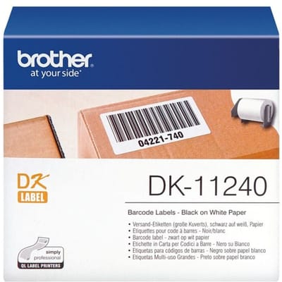 Brother DK-11240 Rol met etiketten 102 x 51 mm Papier Wit 600 stuk(s) Permanent hechtend DK11240 Verzendetiketten