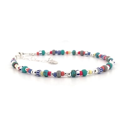 Heaven Eleven - dames - enkelbandjes - zilver - 925 - color - 4-6mm - verlengstukje 23cm + 4cm