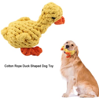 1 Pièce Jouet pour Chien Mignon en Forme de Canard Corde en Coton Chiens Chiot Mâcher Jouets de Rapport yellow
