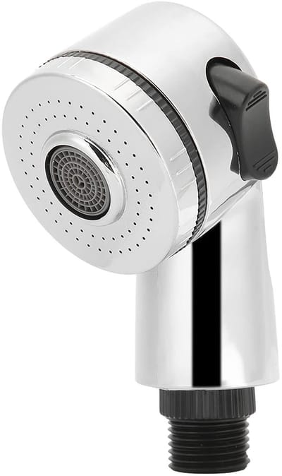 Dailygoody - Handdouchekop - Douchekop voor Kapsalon - 2 Functies - Zilver/Zwart - Shampoo Adapter - Ideaal voor Barbershops - Douchekop met Massagefu.
