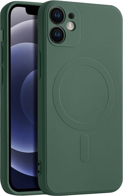 Casify Siliconen Hoesje geschikt voor MagSafe iPhone 12 Hoesje - Legergroen