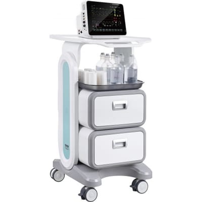 VEVOR 3-laags laboratoriumwagen, laboratoriumwagen met 2 lades en 1 bovenste plank, mobiele medische wagen van ABS-materiaal, laboratoriumwagen met 4 stille wielen voor laboratorium, kliniek, ziekenhuis, salon, wit