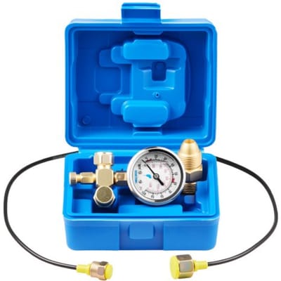 VEVOR hydraulische stikstofopslagkit, 0-1420 PSI stikstofvulkit, druktestsysteem met 1 manometer, 1 gasslang, 1 klephuis en 1 CGA580-adapter voor bouwmachines